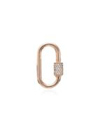 Marla Aaron 14k Rose Gold Medium Diamond Lock Charm - Metallic