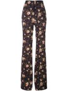Rochas Floral Print Trousers, Women's, Size: 40, Pink/purple, Viscose/spandex/elastane/silk