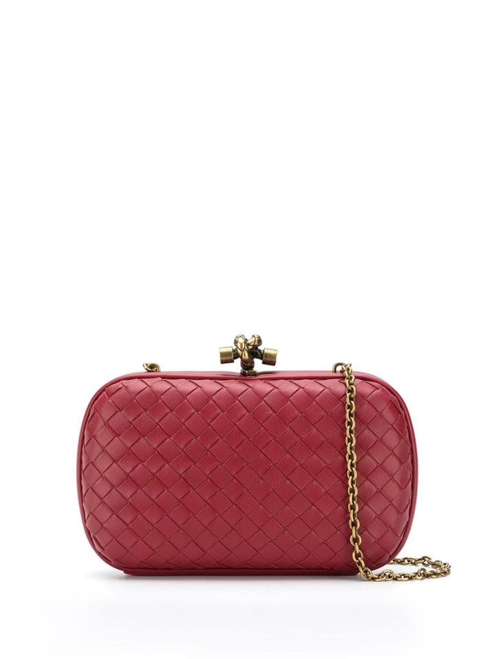 Bottega Veneta Chain Knot Clutch Bag - Red