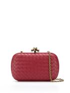 Bottega Veneta Chain Knot Clutch Bag - Red