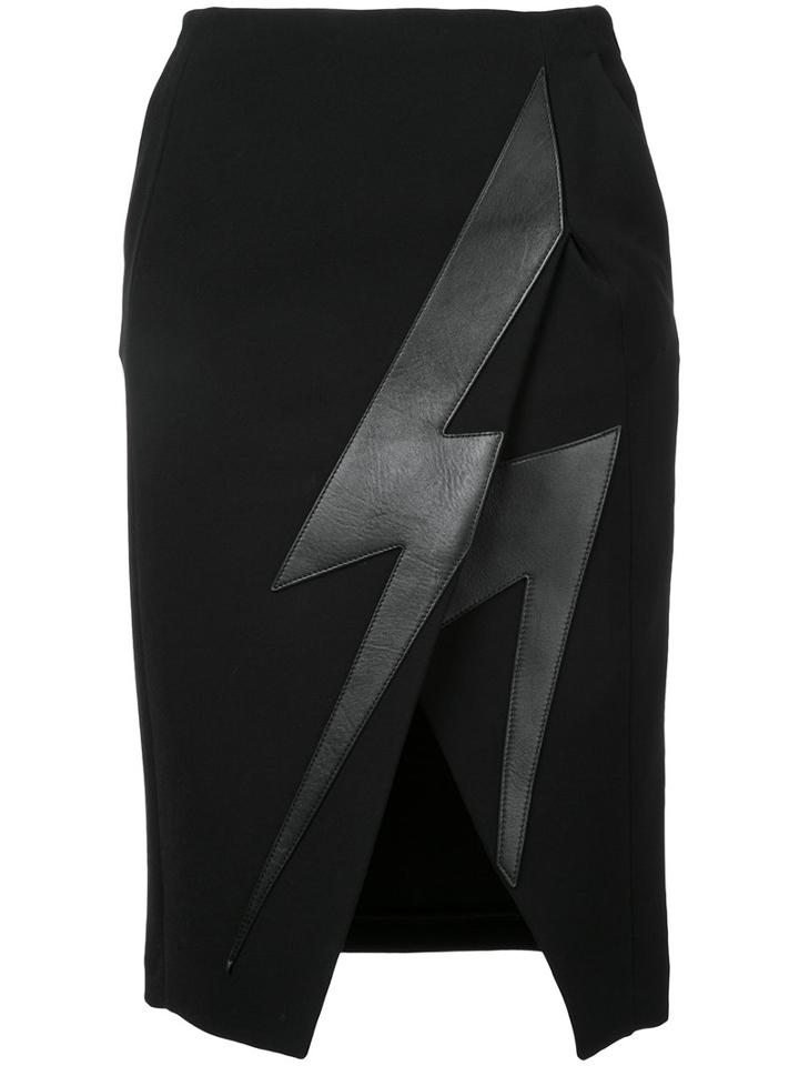 Neil Barrett Lightning Bolt Skirt, Women's, Size: 42, Blue, Polyester/acetate