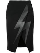 Neil Barrett Lightning Bolt Skirt, Women's, Size: 42, Blue, Polyester/acetate