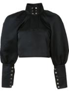 Ellery Cropped Blouse, Women's, Size: 8, Black, Polyester