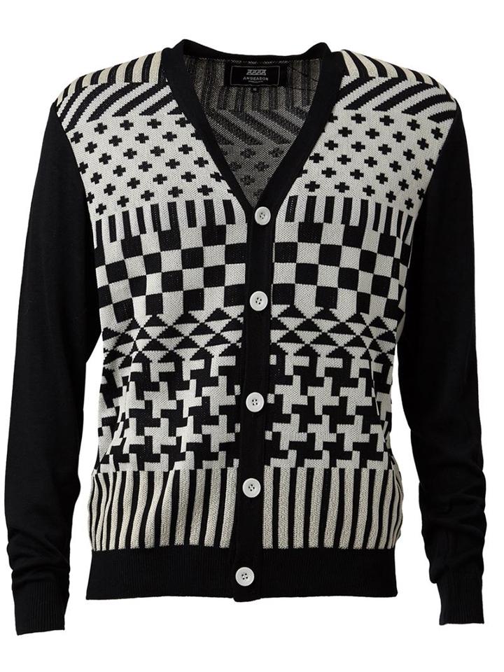 Anrealage Intarsia Knit Cardigan