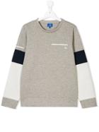 Fay Kids Coloured Sleeves Sweatshirt - Grey