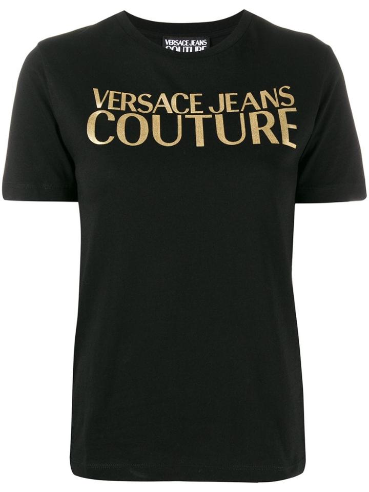 Versace Jeans Couture Gold-tone Decal T-shirt - Black