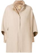 Fay Padded Cape Jacket - Brown