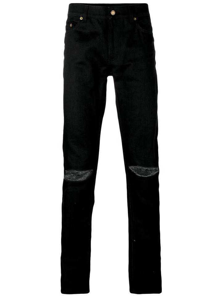 Saint Laurent Biker Jeans, Men's, Size: 32, Black, Cotton/spandex/elastane