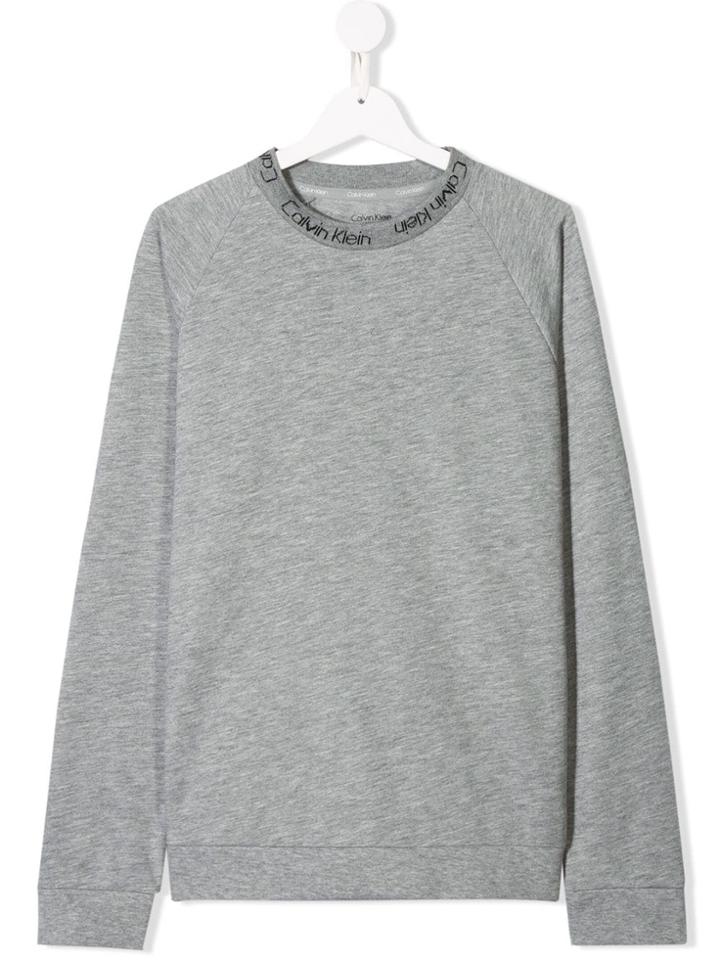 Calvin Klein Kids Crew Neck Logo Sweatshirt - Grey