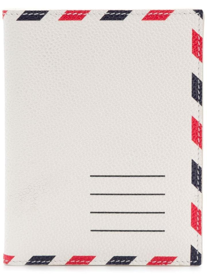 Thom Browne Airmail Print Passport Holder - White