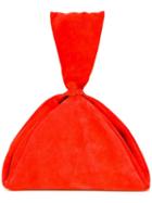 Isa Arfen Draped Clutch Bag, Women's, Yellow/orange, Suede