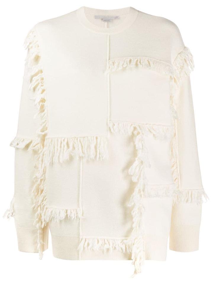 Stella Mccartney Fringed Knit Jumper - White