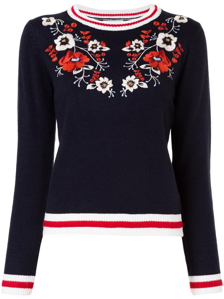 Guild Prime Floral Embroidered Sweater - Black