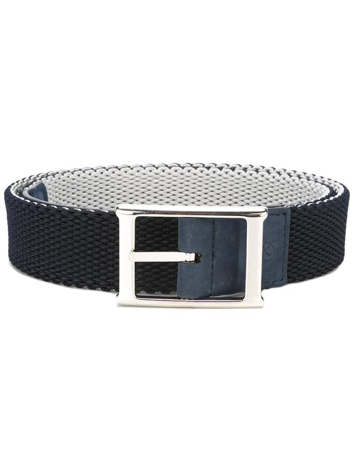 Canali Elastic Belt, Men's, Size: 95, Blue, Elastodiene/leather