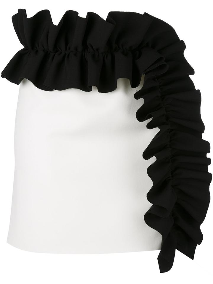 Msgm - Ruffle Mini Skirt - Women - Polyester/spandex/elastane - 42, White, Polyester/spandex/elastane