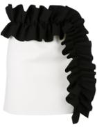 Msgm - Ruffle Mini Skirt - Women - Polyester/spandex/elastane - 42, White, Polyester/spandex/elastane