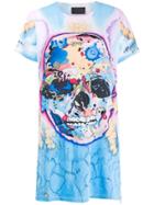 Philipp Plein Skull T-shirt Dress - Blue