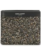 Saint Laurent Glitter Embellished Billfold Wallet - Black