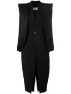 Rick Owens Wreathed Coat, Women's, Size: 40, Black, Spandex/elastane/cupro/virgin Wool