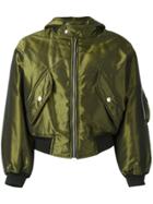 Jean Paul Gaultier Vintage Shiny Hooded Bomber Jacket - Green