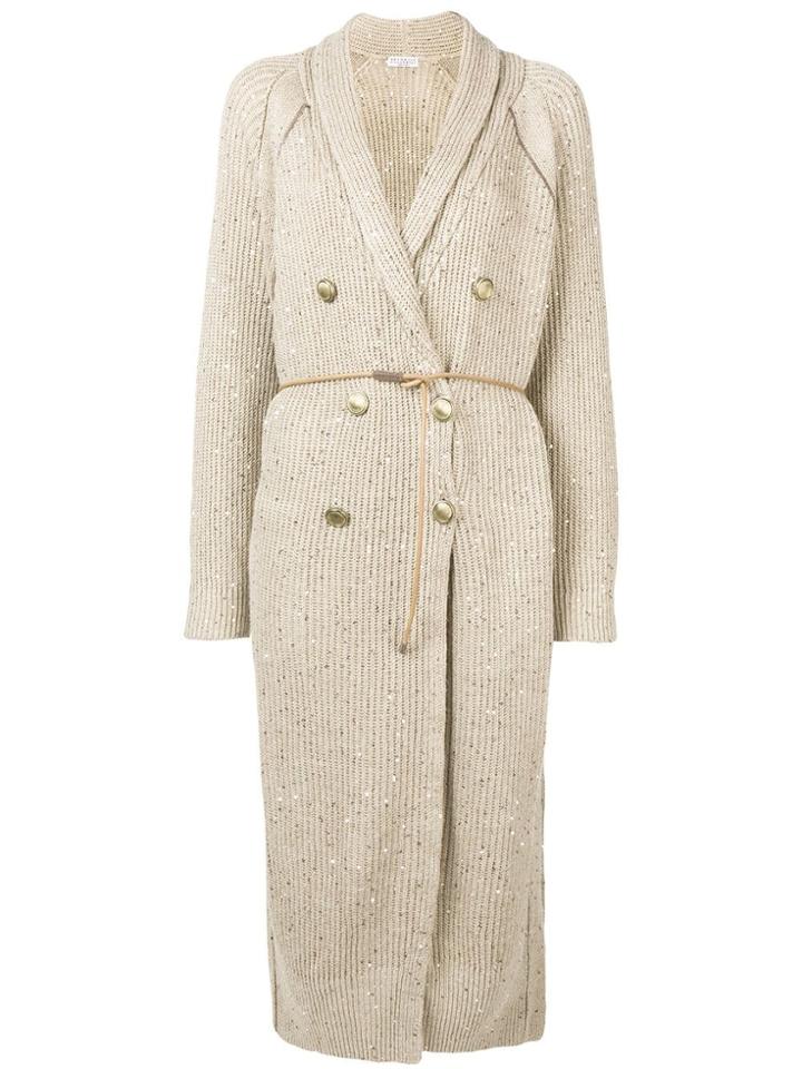 Brunello Cucinelli Longline Cardigan - Neutrals