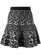 Michael Michael Kors Leopard Print Mini Skirt - Grey