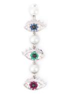 Delfina Delettrez 'eyes On Me Piercing' Diamond, Sapphire, Ruby And Emerald Earring, Women's, Metallic