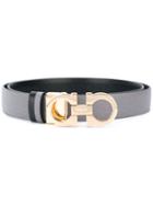 Salvatore Ferragamo - Reversible Gancio Belt - Women - Calf Leather - 95, Grey, Calf Leather