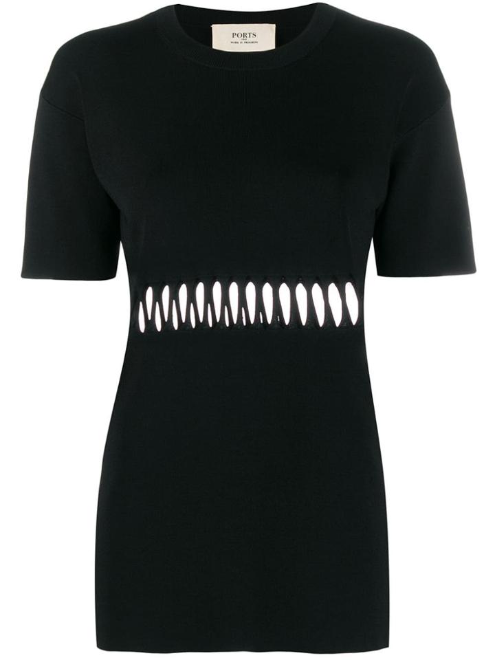 Ports 1961 Cut Out T-shirt - Black