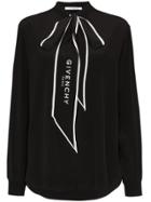 Givenchy Logo-print Pussy-bow Blouse - Black