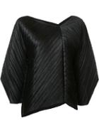 Pleats Please By Issey Miyake Asymmetric Neck Pleated Blouse, Women's, Size: 3, Black, Polyester