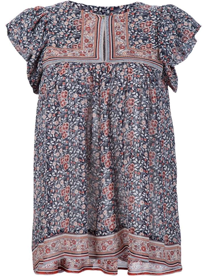 Ulla Johnson Floral Print Blouse, Women's, Size: 8, Blue, Silk