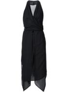 Ann Demeulemeester Asymmetric Tie Detail Wrap Dress