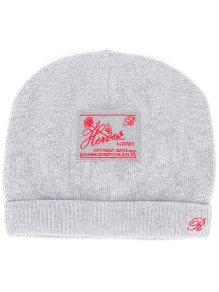 Raf Simons Heroes Losers Patch Beanie Hat - Grey