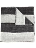 Denis Colomb 'dolpo' Wide Stripe Shawl, Adult Unisex, Black, Cotton/cashmere