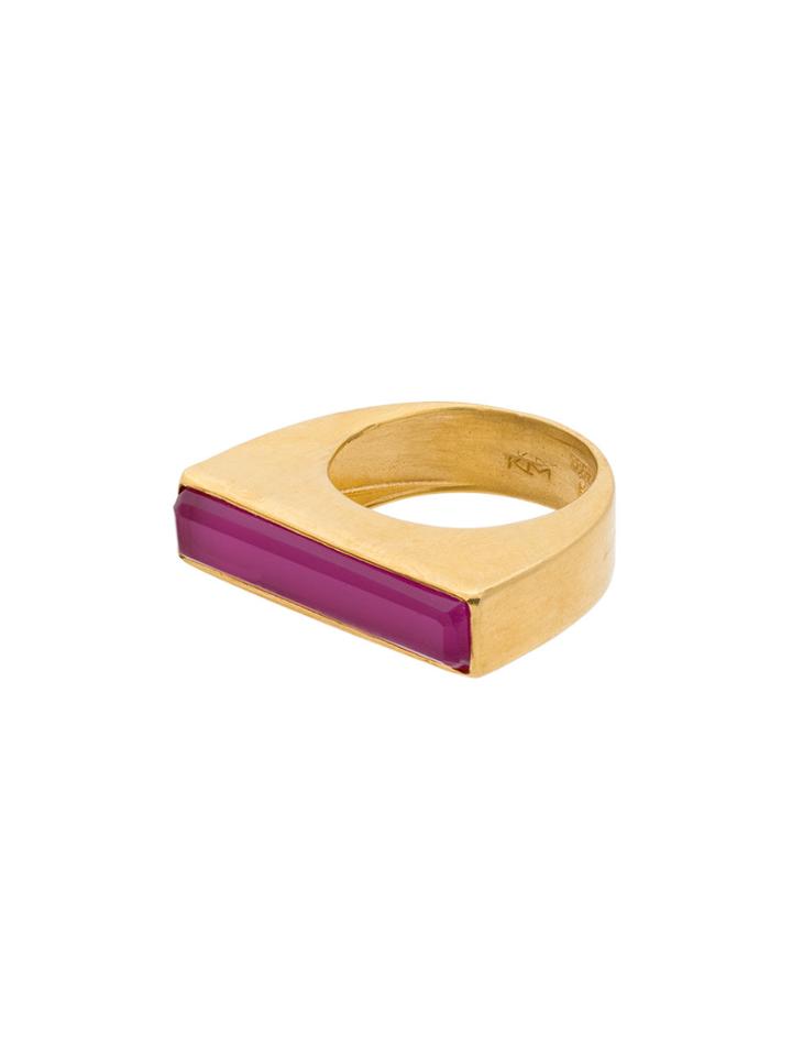 Katerina Makriyianni Ruby Baguette Ring - Red
