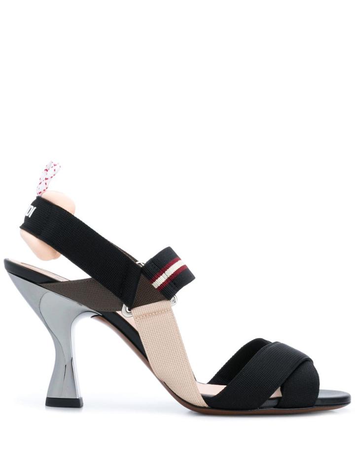 Fendi Colibrì Elasticated Ribbon Sandals - Black