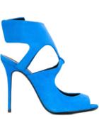 Giuseppe Zanotti Design Velcro Fastening Sandals, Women's, Size: 37.5, Blue, Suede/leather