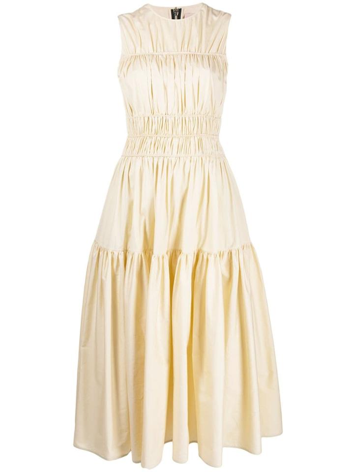 Roksanda Gathered Flared Dress - Yellow
