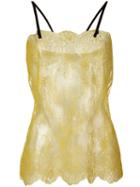 Philosophy Di Lorenzo Serafini Spaghetti Straps Lace Blouse, Women's, Size: 42, Yellow/orange, Polyamide