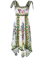 Dolce & Gabbana - Floral Panel Dress - Women - Silk - 40, White, Silk