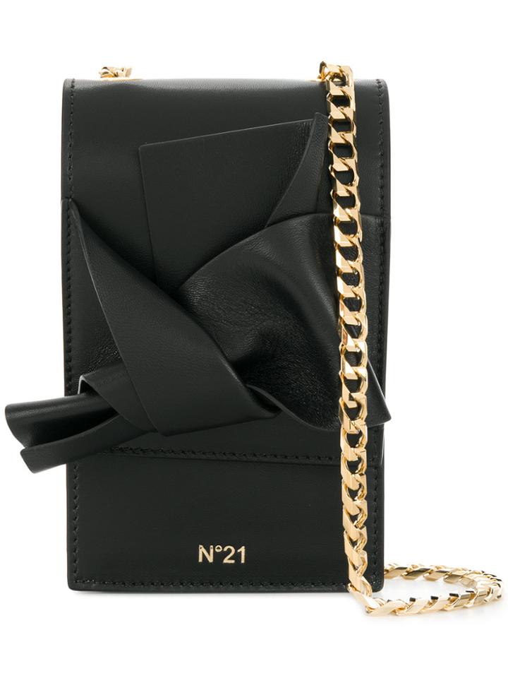 No21 Abstract Bow Cellphone Bag - Black
