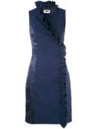 Sonia By Sonia Rykiel - Sleeveless Ruffle Dress - Women - Cotton/spandex/elastane/cupro/viscose - 36, Blue, Cotton/spandex/elastane/cupro/viscose