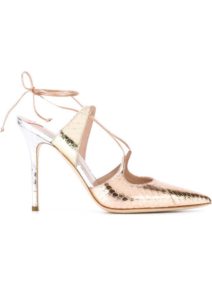 Aperlai Ankle Tie Stiletto Pumps
