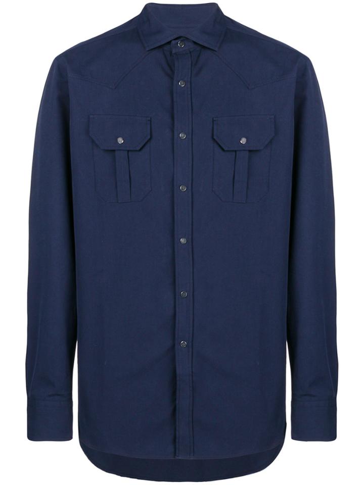 Bagutta Casual Chest Pocket Shirt - Blue
