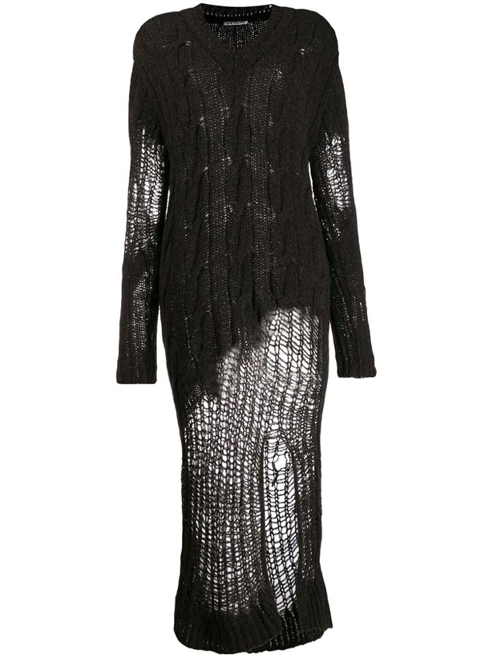 Our Legacy Distressed Knitted Dress - Brown