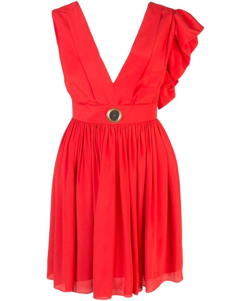 Fausto Puglisi Asymmetric-shoulder Mini Dress - Red