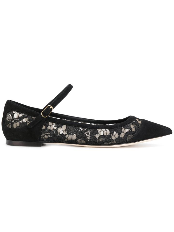 Dolce & Gabbana Pointed Ballerina Shoes - Black