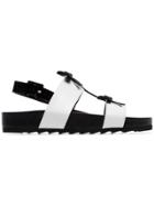 Fabrizio Viti White Berkley Bow Embellished Leather Sandals