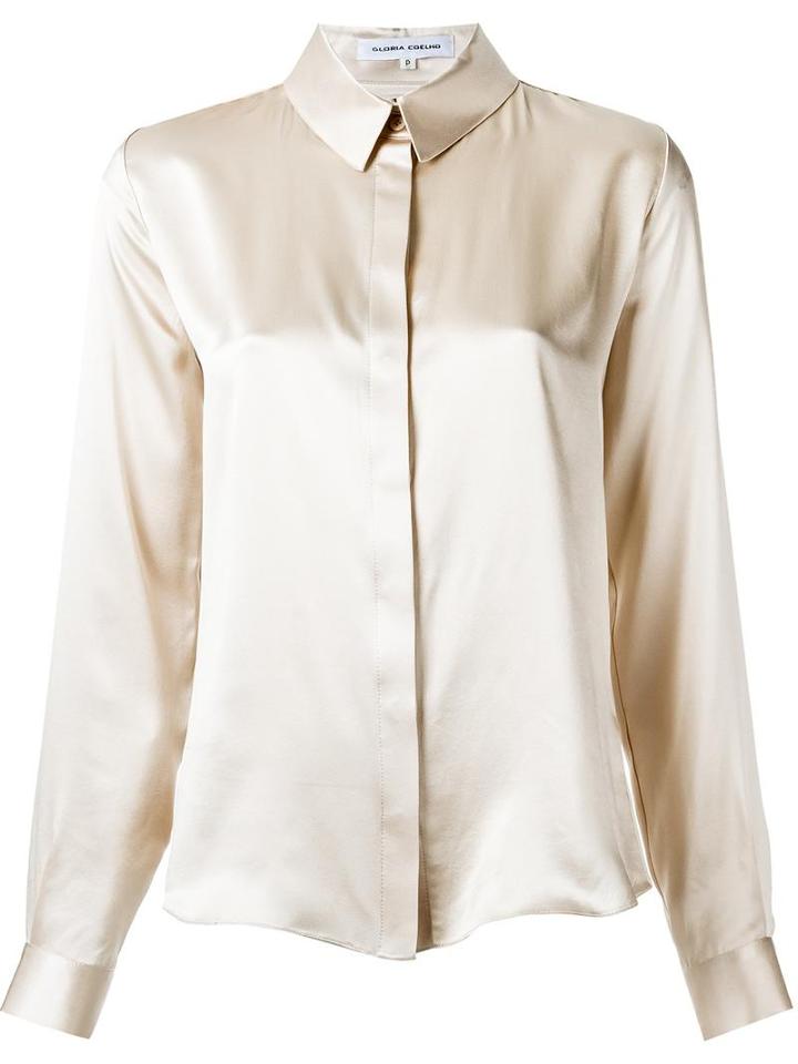 Gloria Coelho - Silk Shirt - Women - Silk - Gg, Nude/neutrals, Silk